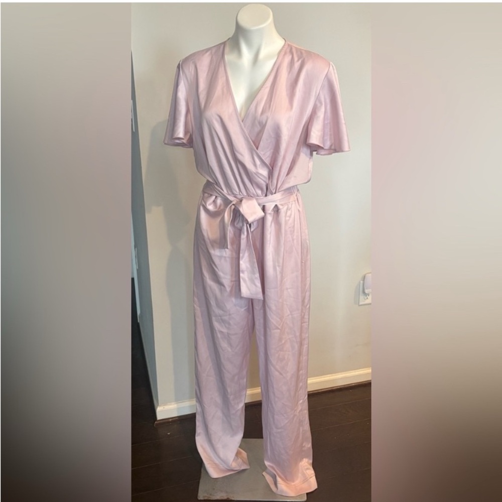 Kendall & Kylie & Ashley Stewart CollabDusty Rose wrap jumpsuit size 10 NWT